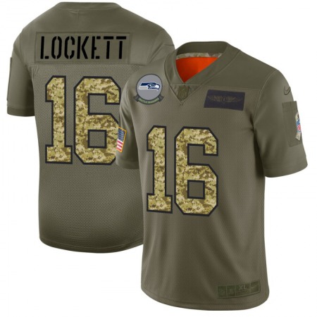 Seattle Seahawks #16 Tyler Lockett Men's Nike 2019 Olive Camo Salute To Service Limited NFL Jersey