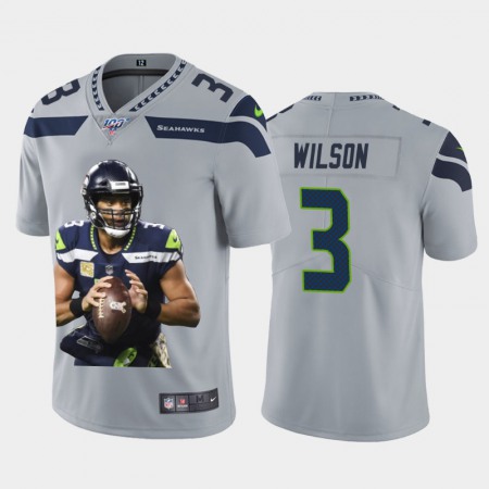 Seattle Seahawks #3 Russell Wilson Nike Team Hero Vapor Limited NFL Jersey Grey