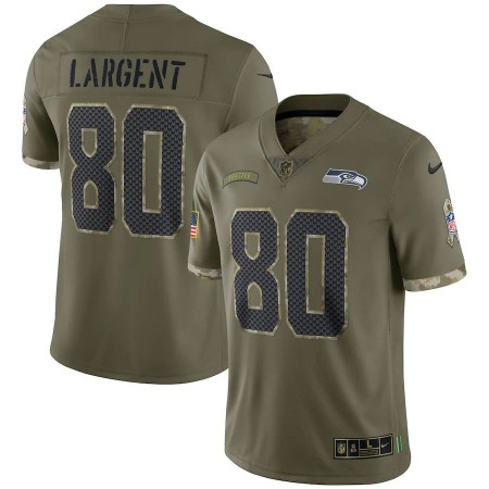 Seattle Seahawks #80 Steve Largent Nike Men's 2022 Salute To Service Limited Jersey - Olive