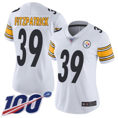 Nike Steelers #39 Minkah Fitzpatrick White Women's Stitched NFL 100th Season Vapor Limited Jersey