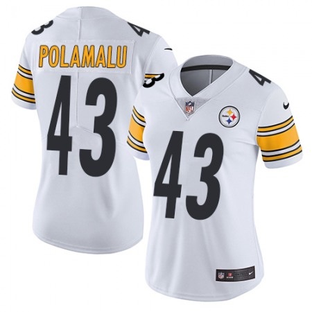 Nike Steelers #43 Troy Polamalu White Women's Stitched NFL Vapor Untouchable Limited Jersey