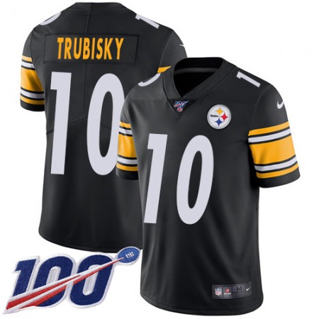 Nike Steelers #10 Mitchell Trubisky Black Team Color Youth Stitched NFL 100th Season Vapor Limited Jersey