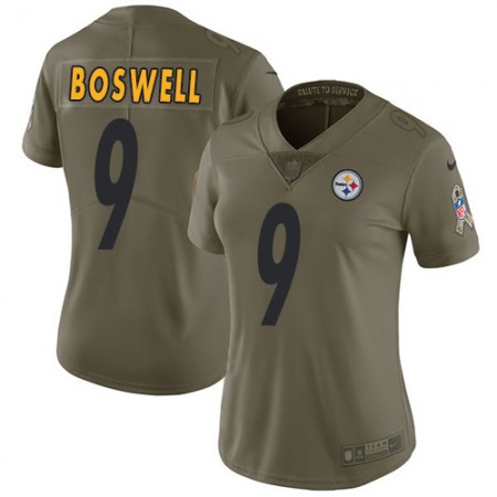 Nike Steelers #9 Chris Boswell Olive Women's Stitched NFL Limited 2017 Salute to Service Jersey