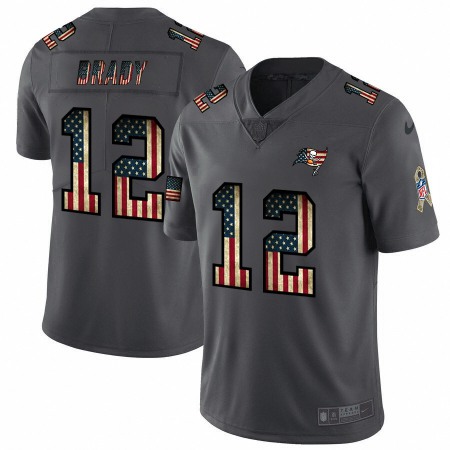 Nike Buccaneers #12 Tom Brady 2018 Salute To Service Retro USA Flag Limited NFL Jersey