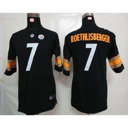 Nike Steelers #7 Ben Roethlisberger Black Team Color Youth Stitched NFL Elite Jersey