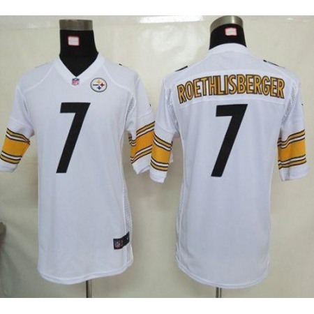 Nike Steelers #7 Ben Roethlisberger White Youth Stitched NFL Elite Jersey