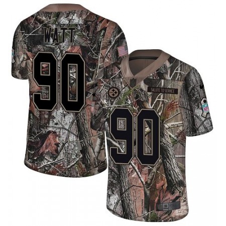 Nike Steelers #90 T. J. Watt Camo Youth Stitched NFL Limited Rush Realtree Jersey