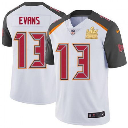 Nike Buccaneers #13 Mike Evans White Men's Super Bowl LV Champions Patch Stitched NFL Vapor Untouchable Limited Jersey