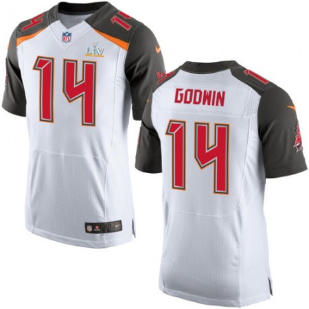 Nike Buccaneers #14 Chris Godwin White Men's Super Bowl LV Bound Stitched NFL New Elite Jersey