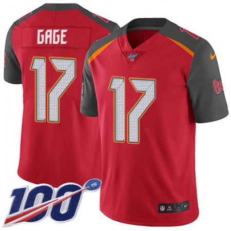 Nike Buccaneers #17 Russell Gage Red Team Color Men's Stitched NFL 100th Season Vapor Untouchable Limited Jersey