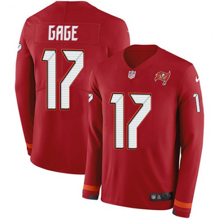 Nike Buccaneers #17 Russell Gage Red Team Color Men's Stitched NFL Limited Therma Long Sleeve Jersey