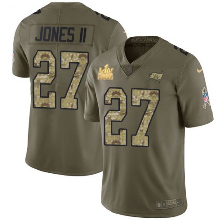 Nike Buccaneers #27 Ronald Jones II Olive/Camo Men's Super Bowl LV Champions Patch Stitched NFL Limited 2017 Salute To Service Jersey