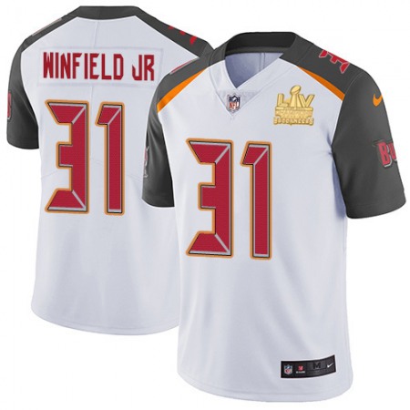 Nike Buccaneers #31 Antoine Winfield Jr. White Men's Super Bowl LV Champions Patch Stitched NFL Vapor Untouchable Limited Jersey