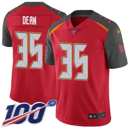 Nike Buccaneers #35 Jamel Dean Red Team Color Men's Stitched NFL 100th Season Vapor Untouchable Limited Jersey