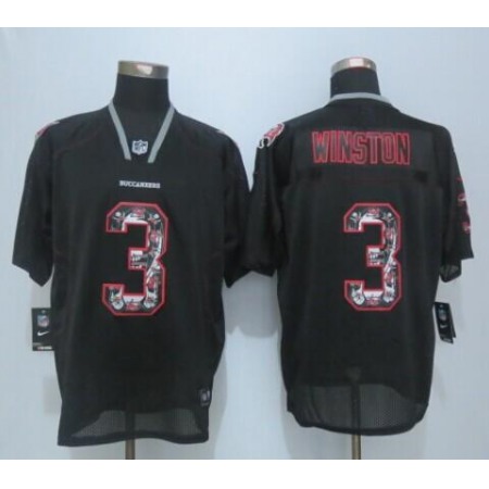 Nike Buccaneers #3 Jameis Winston New Lights Out Black Men's Stitched NFL Elite Jersey