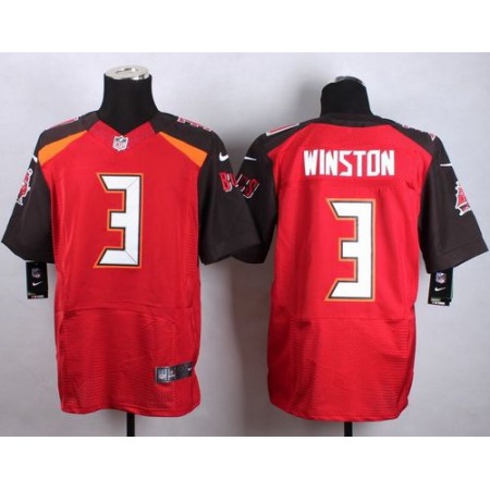 Nike Buccaneers #3 Jameis Winston Red Team Color Men's Stitched NFL New Elite Jersey