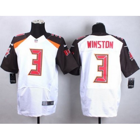 Nike Buccaneers #3 Jameis Winston White Men's Stitched NFL New Elite Jersey