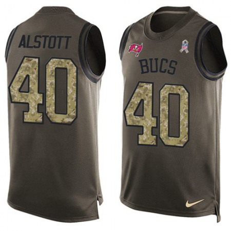 Nike Buccaneers #40 Mike Alstott Green Men's Stitched NFL Limited Salute To Service Tank Top Jersey