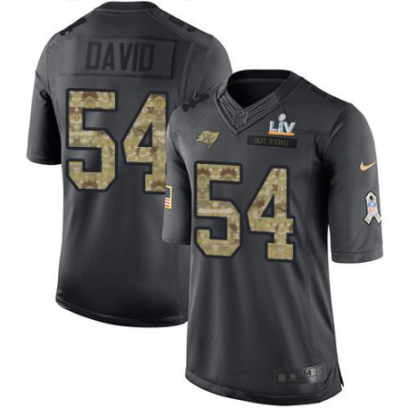 Nike Buccaneers #54 Lavonte David Black Men's Super Bowl LV Bound Stitched NFL Limited 2016 Salute to Service Jersey