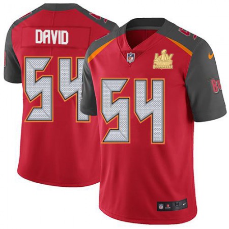 Nike Buccaneers #54 Lavonte David Red Team Color Men's Super Bowl LV Champions Patch NFL Vapor Untouchable Limited Jersey