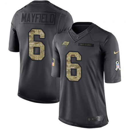 Nike Buccaneers #6 Baker Mayfield Black Men's Stitched NFL Limited 2016 Salute to Service Jersey