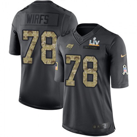 Nike Buccaneers #78 Tristan Wirfs Black Men's Super Bowl LV Bound Stitched NFL Limited 2016 Salute to Service Jersey