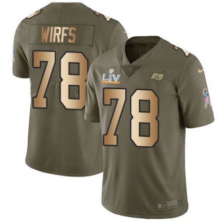 Nike Buccaneers #78 Tristan Wirfs Olive/Gold Men's Super Bowl LV Bound Stitched NFL Limited 2017 Salute To Service Jersey