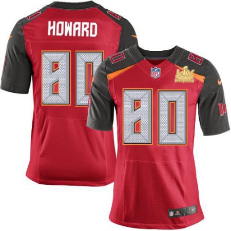 Nike Buccaneers #80 O. J. Howard Red Team Color Men's Super Bowl LV Champions Patch Stitched NFL Vapor Untouchable Elite Jersey