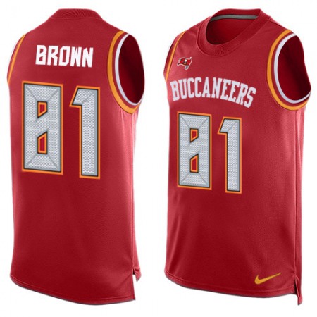 Nike Buccaneers #81 Antonio Brown Red Team Color Men's Stitched NFL Limited Tank Top Jersey