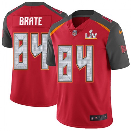 Nike Buccaneers #84 Cameron Brate Red Team Color Men's Super Bowl LV Bound Stitched NFL Vapor Untouchable Limited Jersey