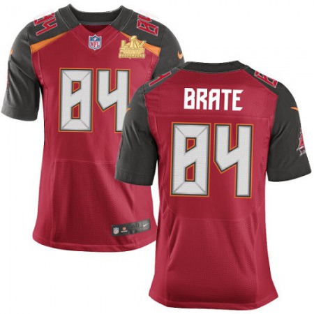 Nike Buccaneers #84 Cameron Brate Red Team Color Men's Super Bowl LV Champions Patch Stitched NFL Vapor Untouchable Elite Jersey