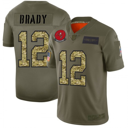 Tampa Bay Buccaneers #12 Tom Brady Men's Nike 2019 Olive Camo Salute To Service Limited NFL Jersey