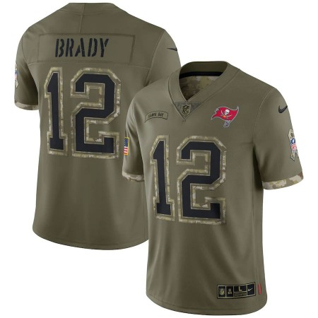 Tampa Bay Buccaneers #12 Tom Brady Nike Men's 2022 Salute To Service Limited Jersey - Olive