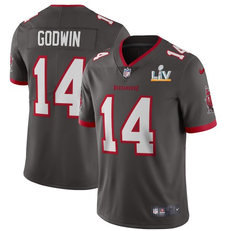 Tampa Bay Buccaneers #14 Chris Godwin Men's Super Bowl LV Bound Nike Pewter Alternate Vapor Limited Jersey