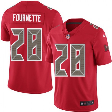 Tampa Bay Buccaneers #28 Leonard Fournette Red Men's Stitched NFL Limited Rush Jersey