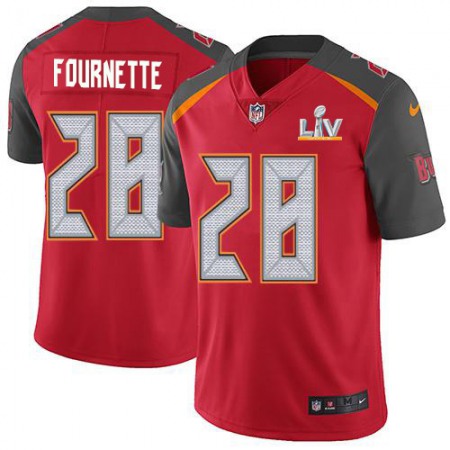 Tampa Bay Buccaneers #28 Leonard Fournette Red Team Color Men's Super Bowl LV Bound Stitched NFL Vapor Untouchable Limited Jersey