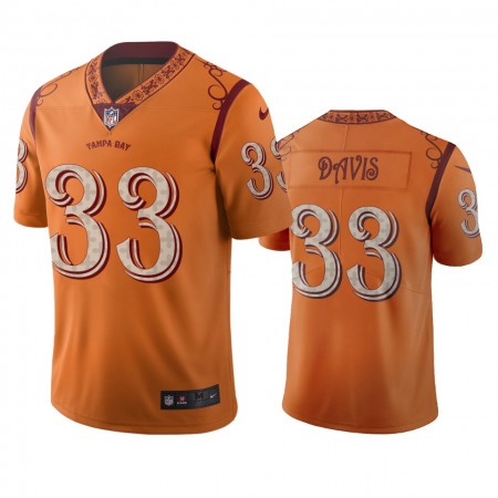 Tampa Bay Buccaneers #33 Carlton Davis Orange Vapor Limited City Edition Jersey