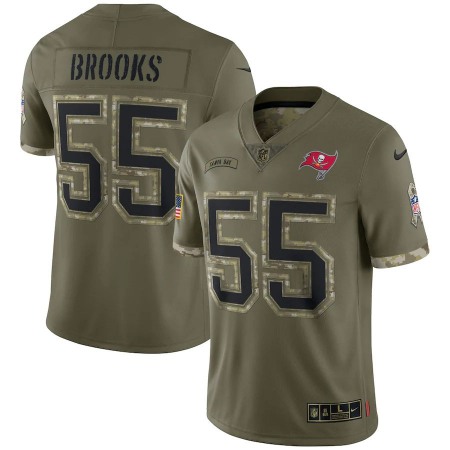 Tampa Bay Buccaneers #55 Derrick Brooks Nike Men's 2022 Salute To Service Limited Jersey - Olive