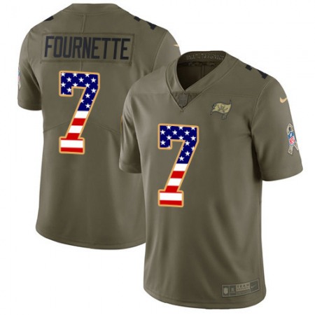 Tampa Bay Buccaneers #7 Leonard Fournette Olive/USA Flag Men's Stitched NFL Limited 2017 Salute To Service Jersey