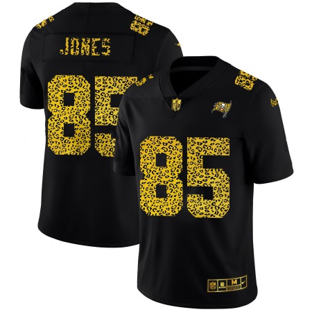 Tampa Bay Buccaneers #85 Julio Jones Men's Nike Leopard Print Fashion Vapor Limited NFL Jersey Black