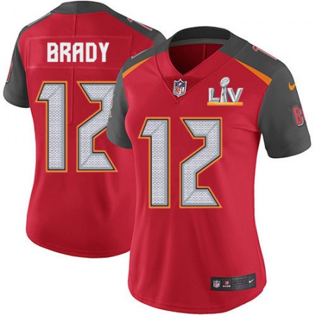 Nike Buccaneers #12 Tom Brady Red Team Color Women's Super Bowl LV Bound Stitched NFL Vapor Untouchable Limited Jersey