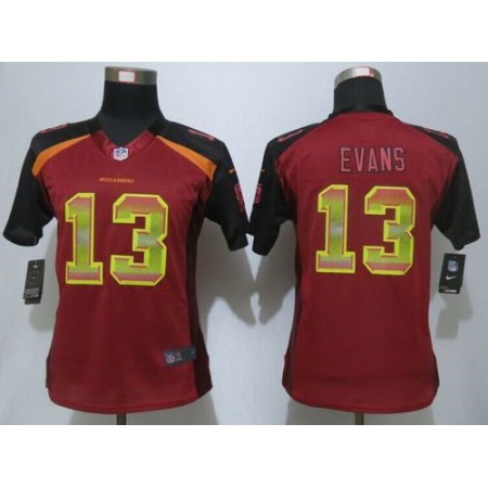 Nike Buccaneers #13 Mike Evans Red Team Color Women's Stitched NFL Elite Strobe Jersey