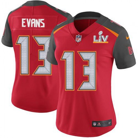 Nike Buccaneers #13 Mike Evans Red Team Color Women's Super Bowl LV Bound Stitched NFL Vapor Untouchable Limited Jersey