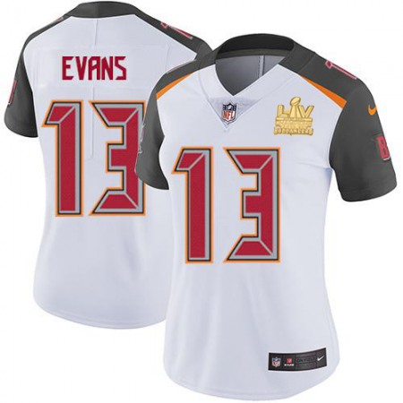 Nike Buccaneers #13 Mike Evans White Women's Super Bowl LV Champions Patch Stitched NFL Vapor Untouchable Limited Jersey