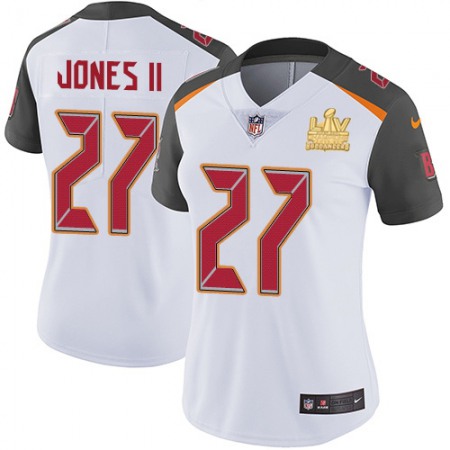 Nike Buccaneers #27 Ronald Jones II White Women's Super Bowl LV Champions Patch Stitched NFL Vapor Untouchable Limited Jersey