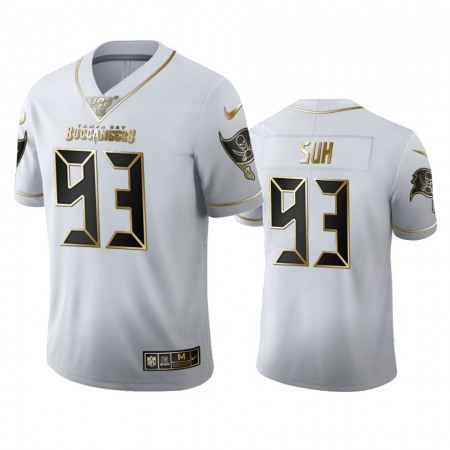 Tampa Bay Buccaneers #93 Ndamukong Suh Men's Nike White Golden Edition Vapor Limited NFL 100 Jersey