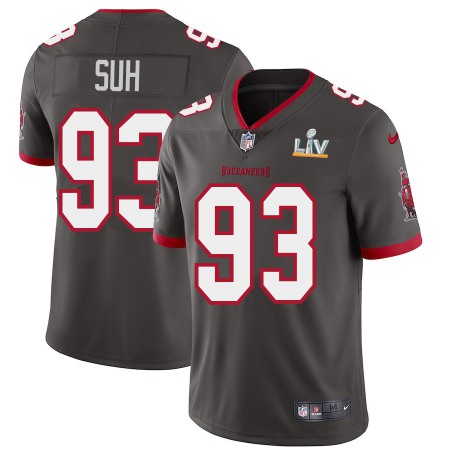 Tampa Bay Buccaneers #93 Ndamukong Suh Men's Super Bowl LV Bound Nike Pewter Alternate Vapor Limited Jersey