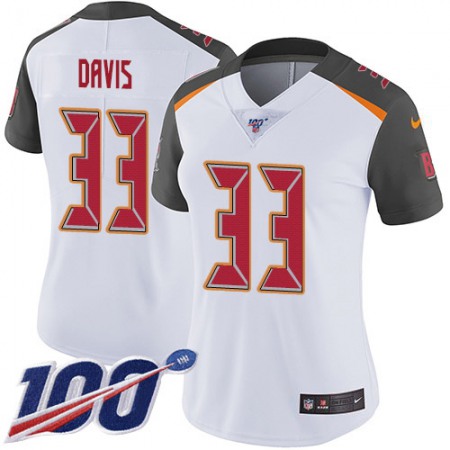 Nike Buccaneers #33 Carlton Davis III White Women's Stitched NFL 100th Season Vapor Limited Jersey