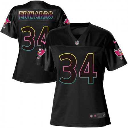 Nike Buccaneers #34 Mike Edwards Black Women's NFL Fashion Game Jersey