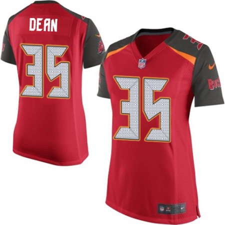 Nike Buccaneers #35 Jamel Dean Red Team Color Women's Stitched NFL New Elite Jersey